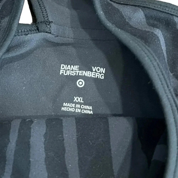 Diane von Furstenberg Target Gray Zebra Print Fitted Jumpsuit XXL - Picture 4 of 4